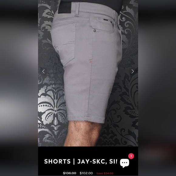 Au Noir Jean Shorts Silver stretch Jay SKC 30 waist 8 ¼ inseam - Picture 2 of 8
